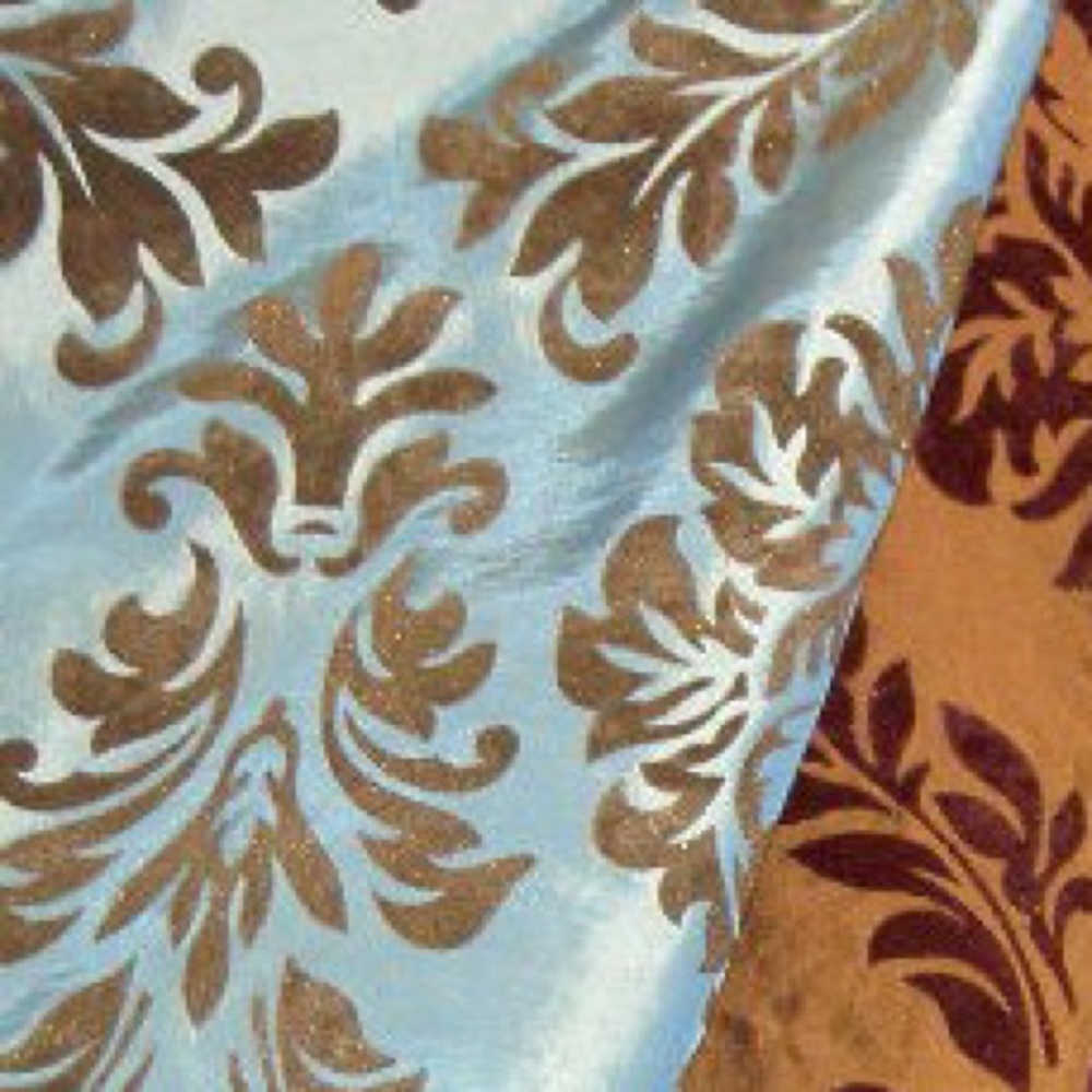 Florida Drapery Damask color Sky Blue Fabric 🌌